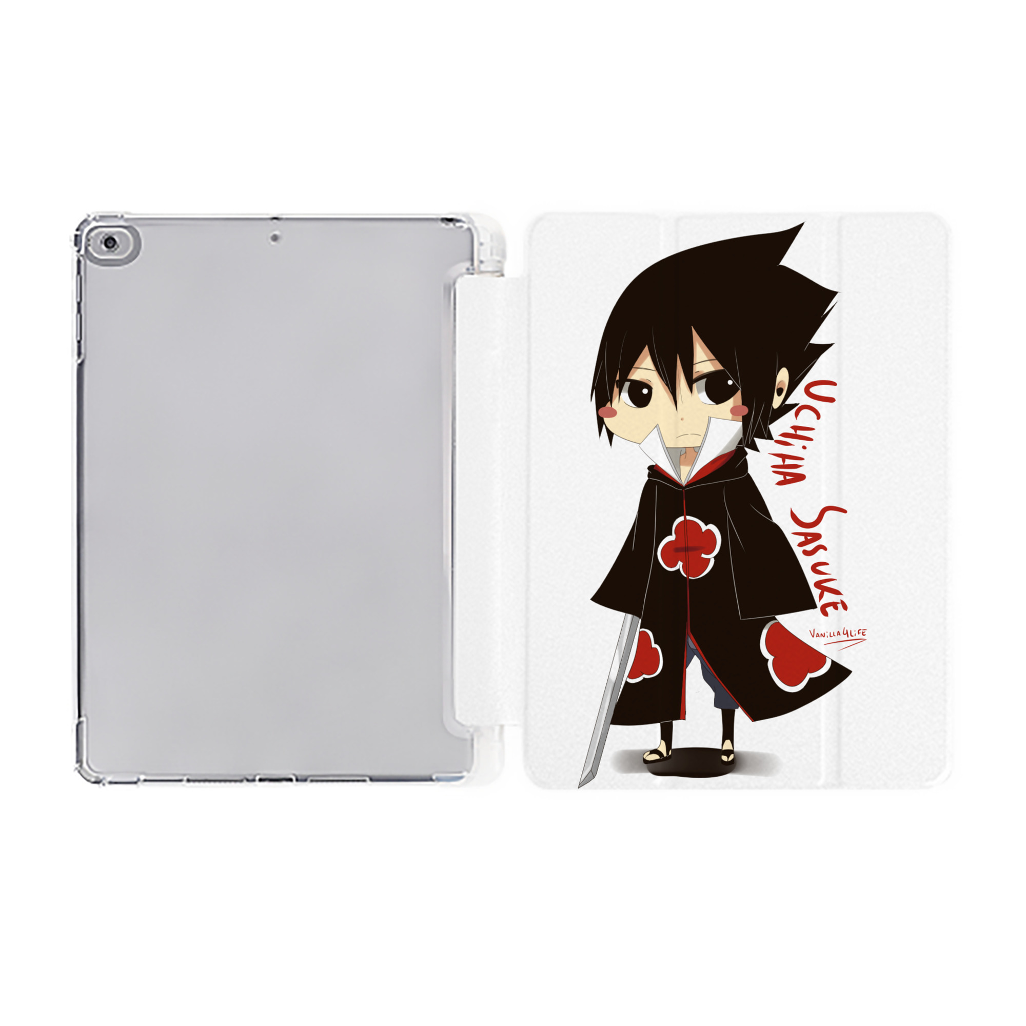 （画像用） NARUTO -ナルト- うちは サスケ Uchiha Sasuke IPad ケース ペン収納付き 三つ折りスタンド PUレザー×シリコン 対応機種9.5/10.5/10.9インチ